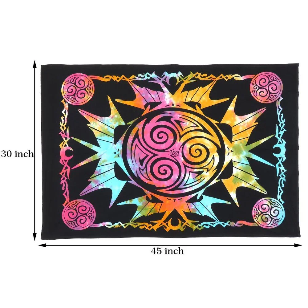 Oussum Tie Dye Multi Triskele Wolf Wall Hanging Poster Tapestry for Home Decor